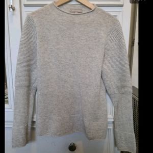 Banana Republic M Merino and Alpaca Wool Grey Ribbed Sweater Motorcycle Moto